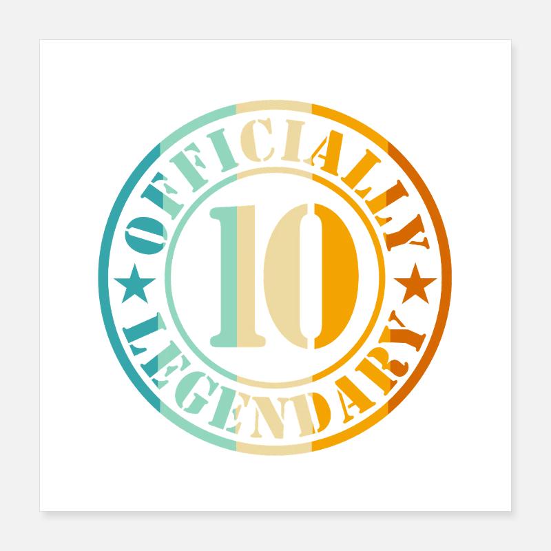 10. Geburtstag Junge Mädchen Legende Level 10 Poster 40x40 cm