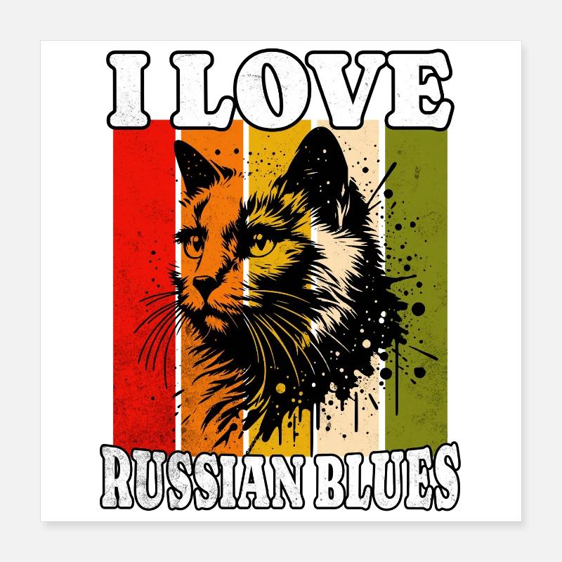 J’adore le bleu russe Poster 40 x 40 cm