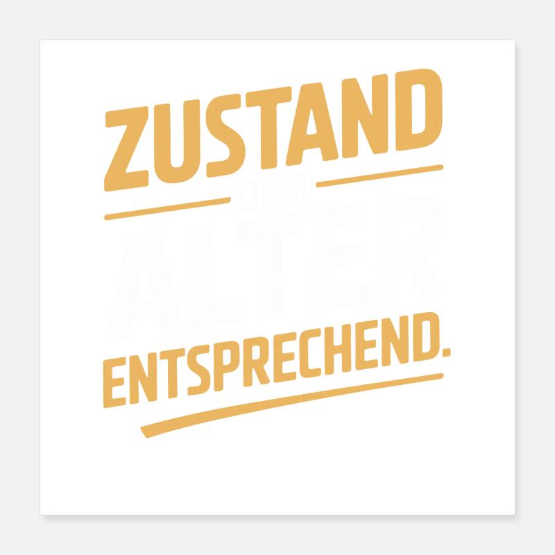 Zustand Dem Alter Entsprechend Oldtimer Geburtstag Poster 40x40 cm