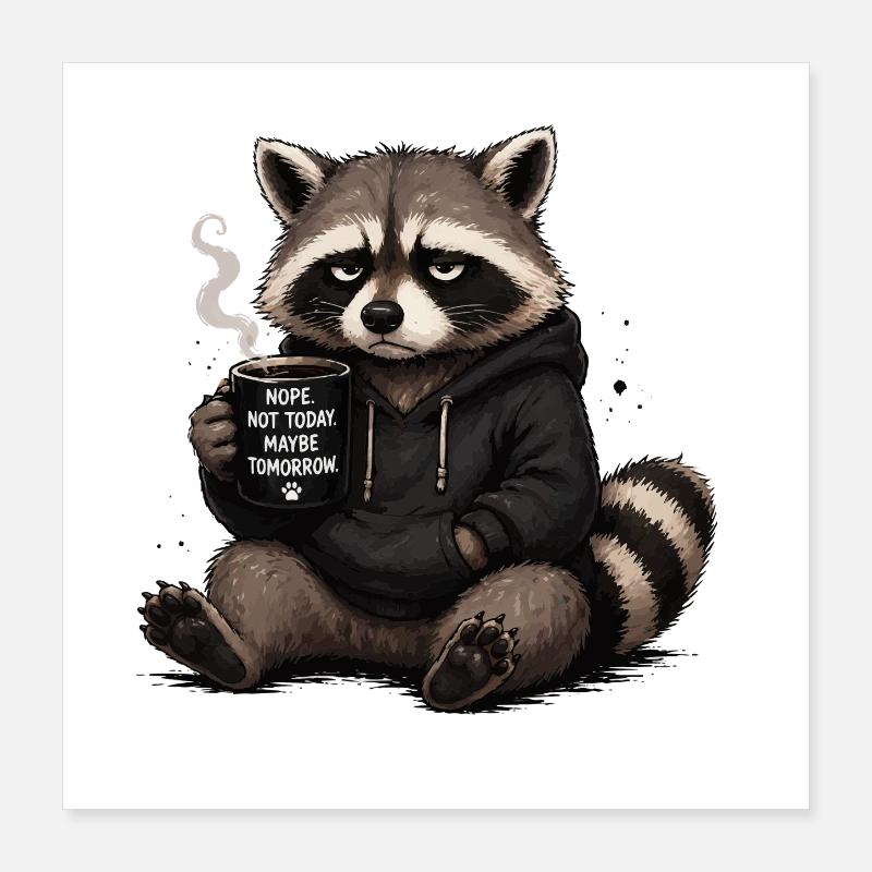 Thème du Sweat à Capuche Raccoon Poster 40 x 40 cm