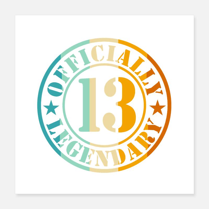 13. Geburtstag Junge Mädchen Legende Level 13 Poster 40x40 cm