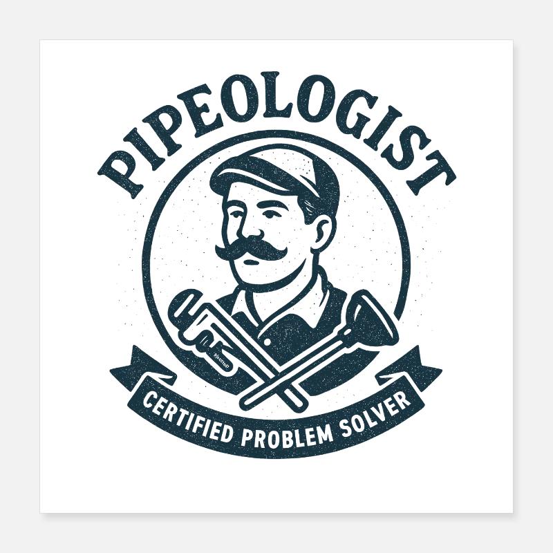 Expert en tuyaux | Solveur de problèmes de plombier Poster 40 x 40 cm