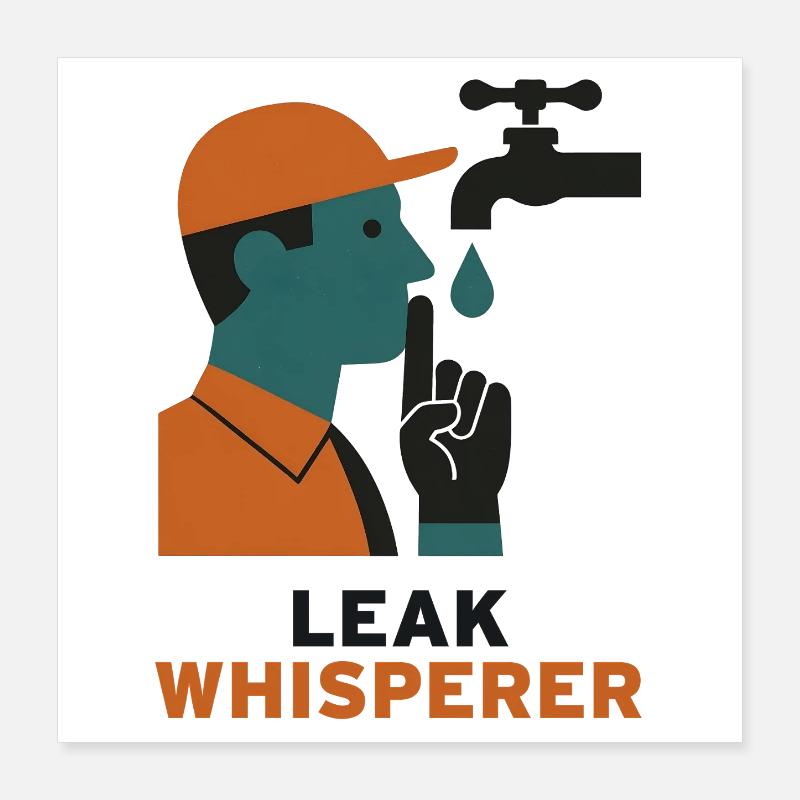 Leak Whisperer | Plumber Plumbing Humor Poster 16" x 16" (40x40 cm)