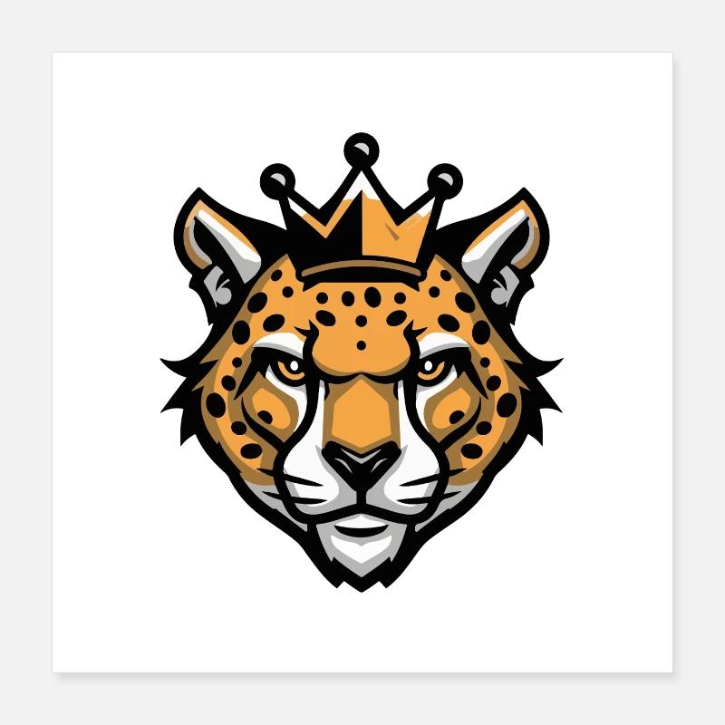 Couronne de tête de guépard Poster 40 x 40 cm