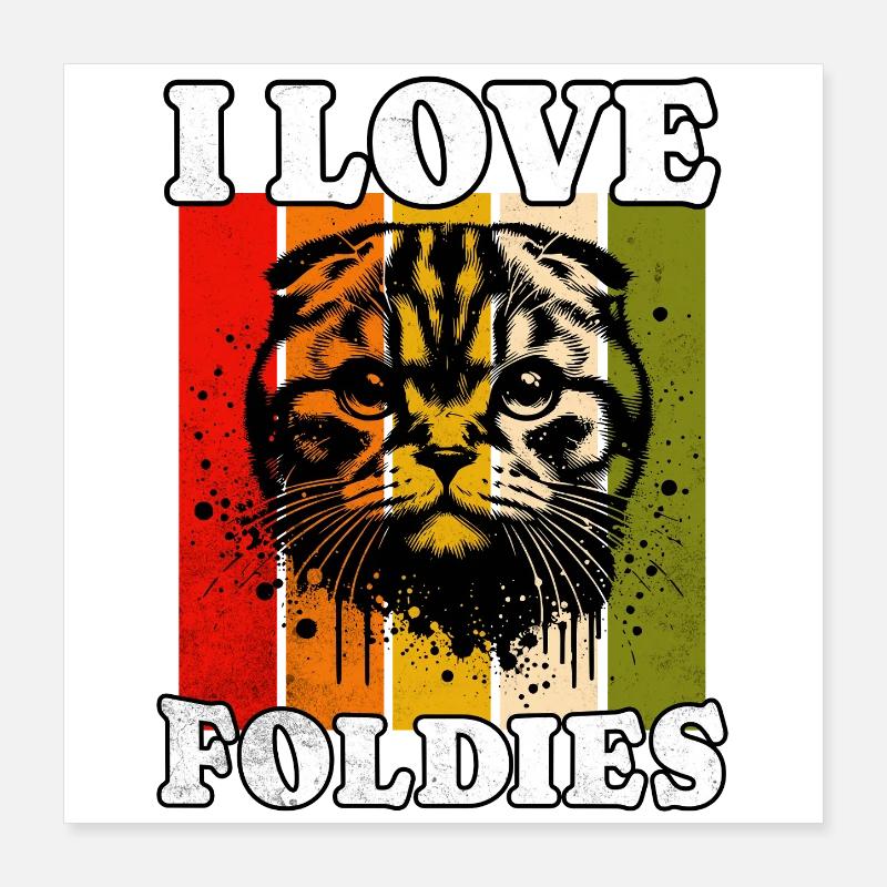 I Love Scottish Fold Poster 40x40 cm