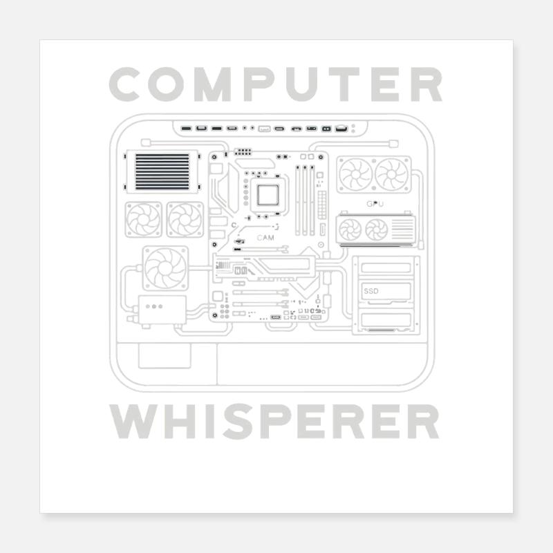 Computer Flüsterer Motherboard Hardware PC Poster 40x40 cm
