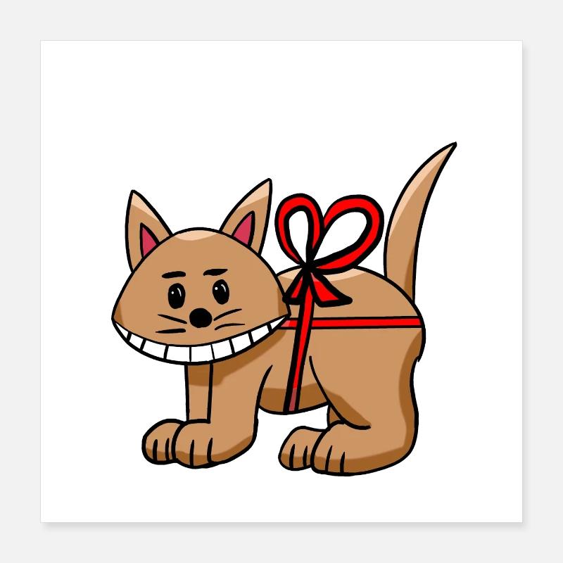 Lustige Katze Geburtstag Katze Kind Poster 40x40 cm
