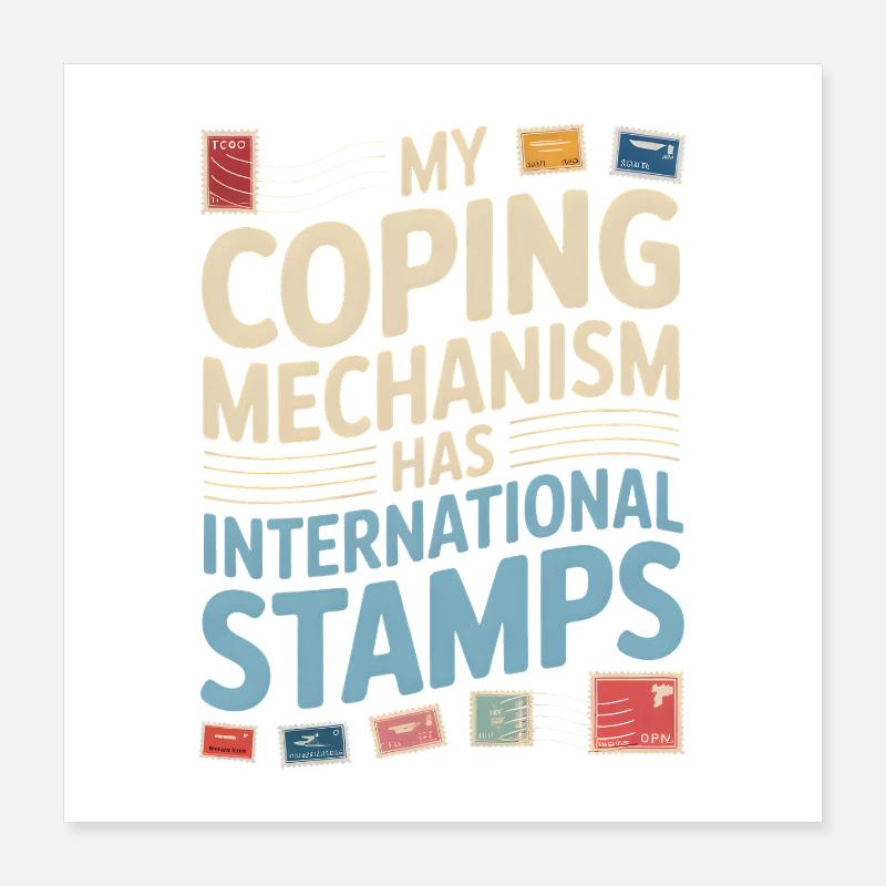 Briefmarken helfen | Postcrossing Poster 40x40 cm