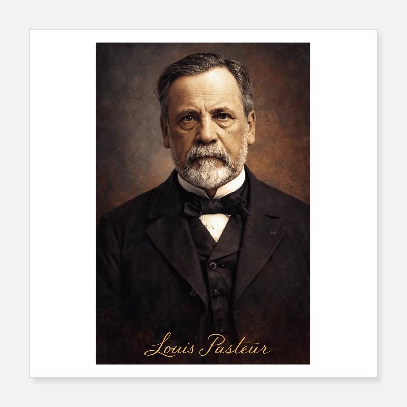 Louis Pasteur Vintage Portrait Poster 40 x 40 cm