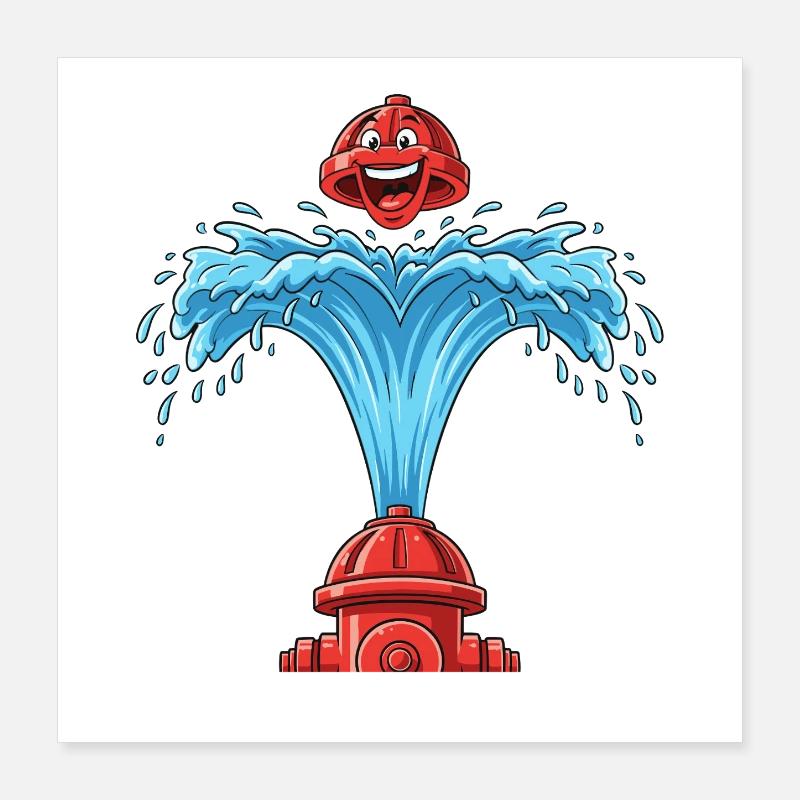 Heart bubbles from hydrant Poster 16" x 16" (40x40 cm)