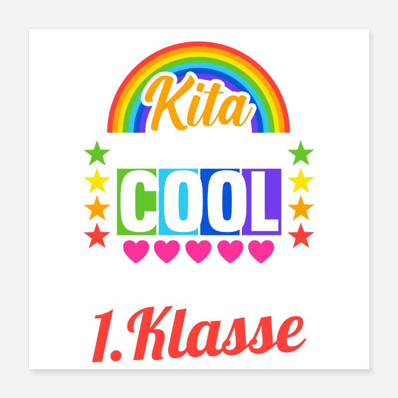 Daycare First Grade Rainbow Student Kindergarten Poster 16" x 16" (40x40 cm)