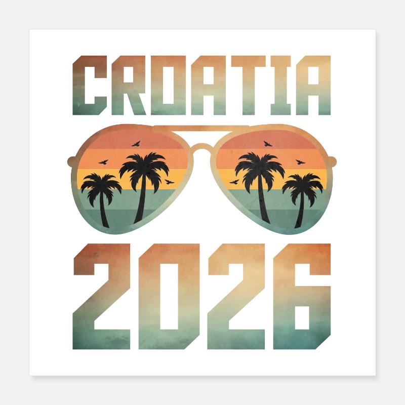 Croatie 2026 Poster 40 x 40 cm