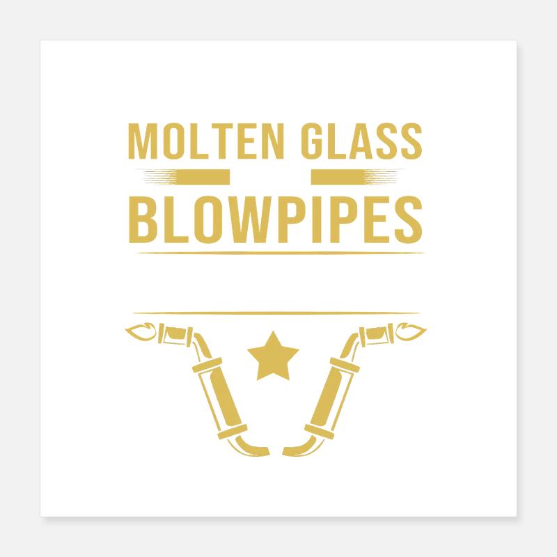 Glas Glasbläser Poster 40x40 cm