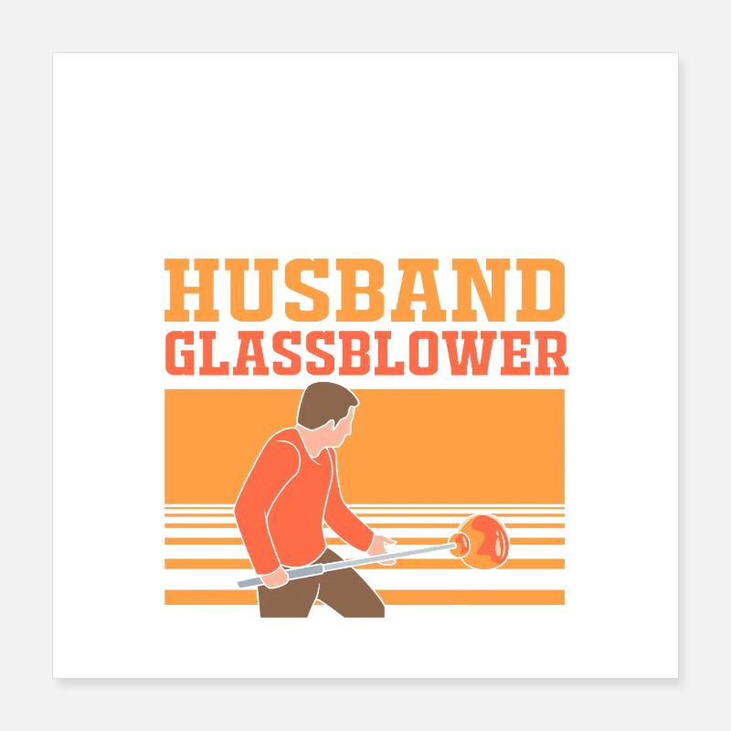 Glas Glasbläser Poster 40x40 cm