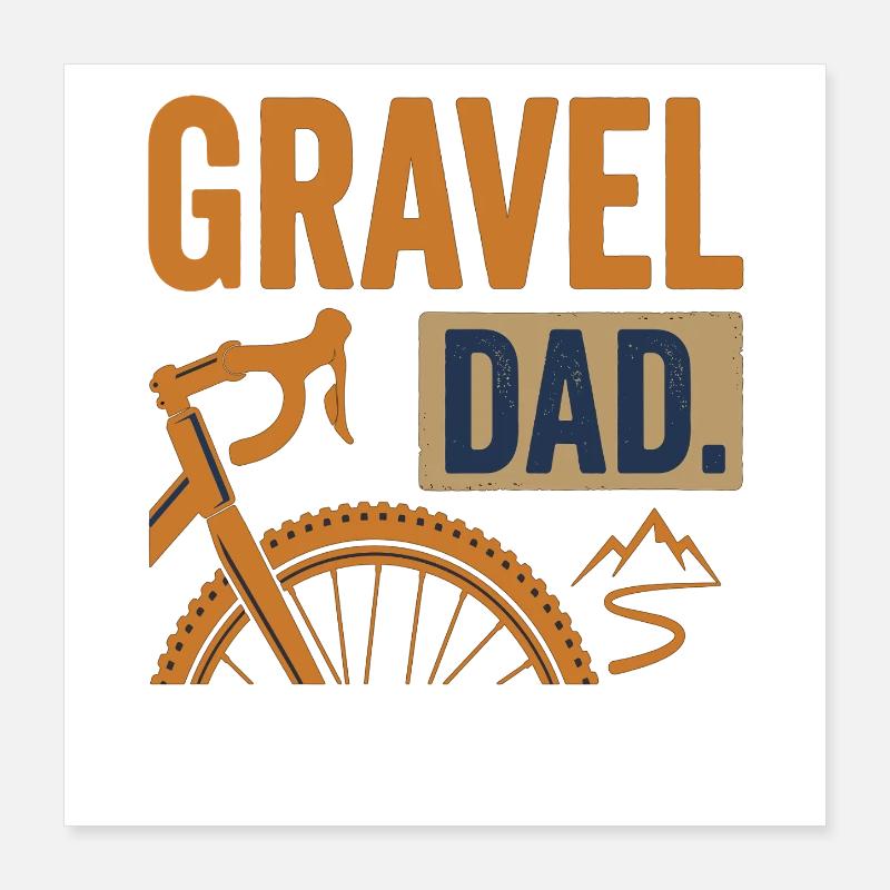 Papa Vélo de gravier Papa VTT Poster 40 x 40 cm