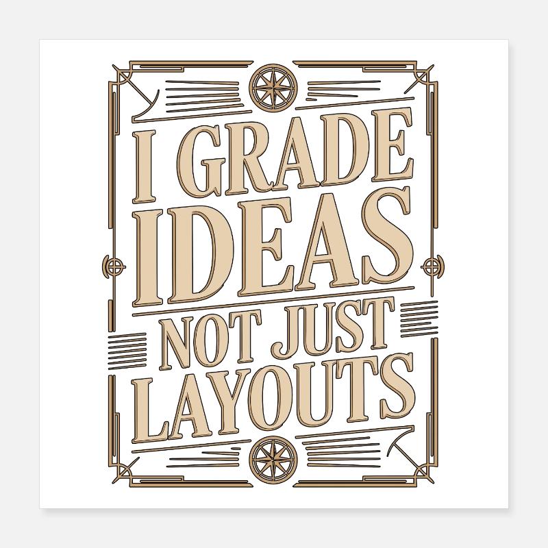 Enseignant en design I Notes Idées Instructeur en design Poster 40 x 40 cm