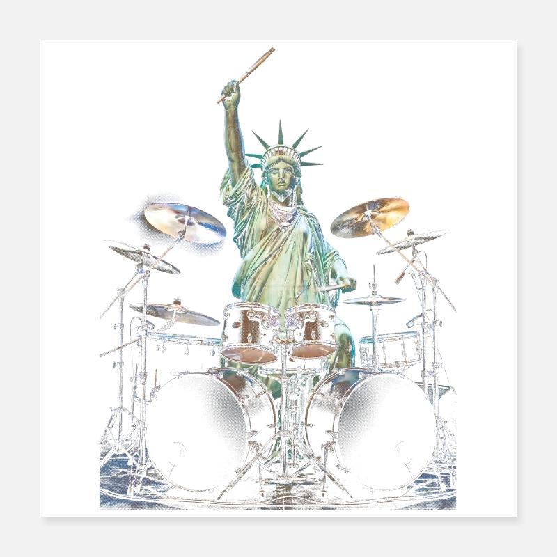 Statue de la Liberté jouant du tambour Poster 40 x 40 cm