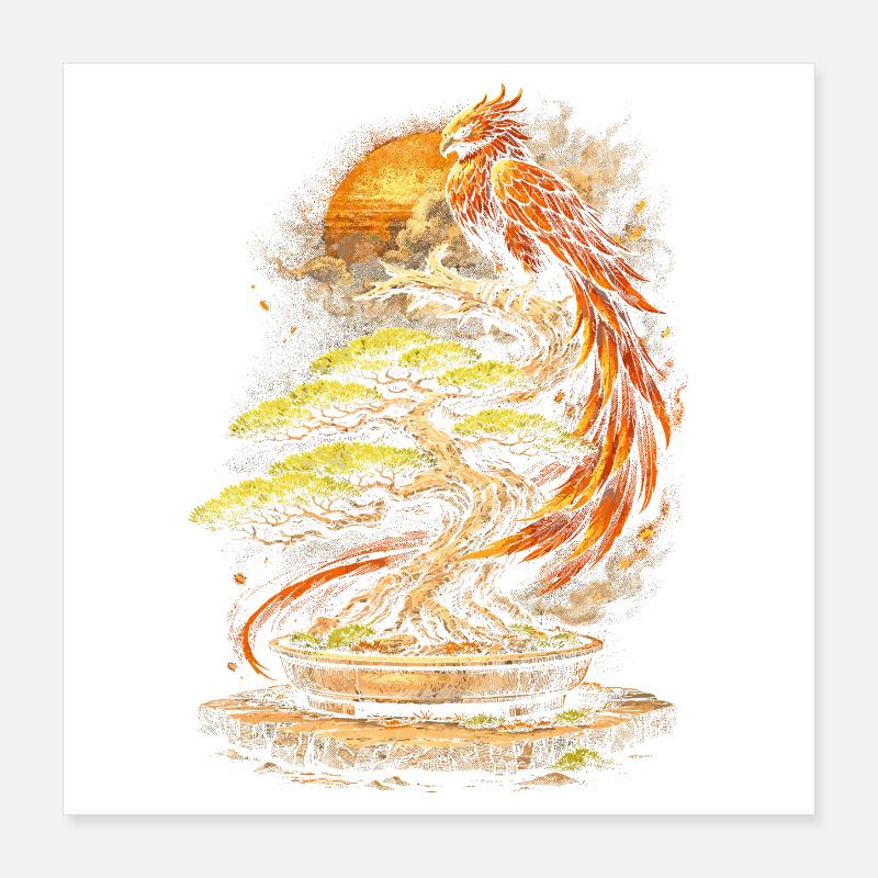 Bonsai tree with phoenix Poster 16" x 16" (40x40 cm)