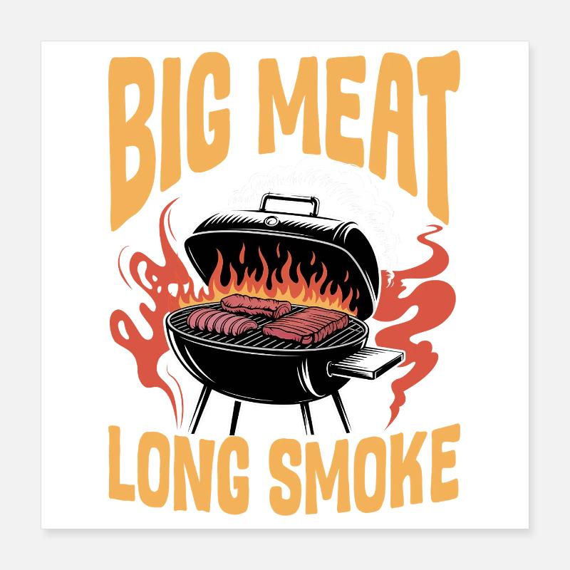 BBQ Grilling Meat Smoking Barbecue Poster 16" x 16" (40x40 cm)