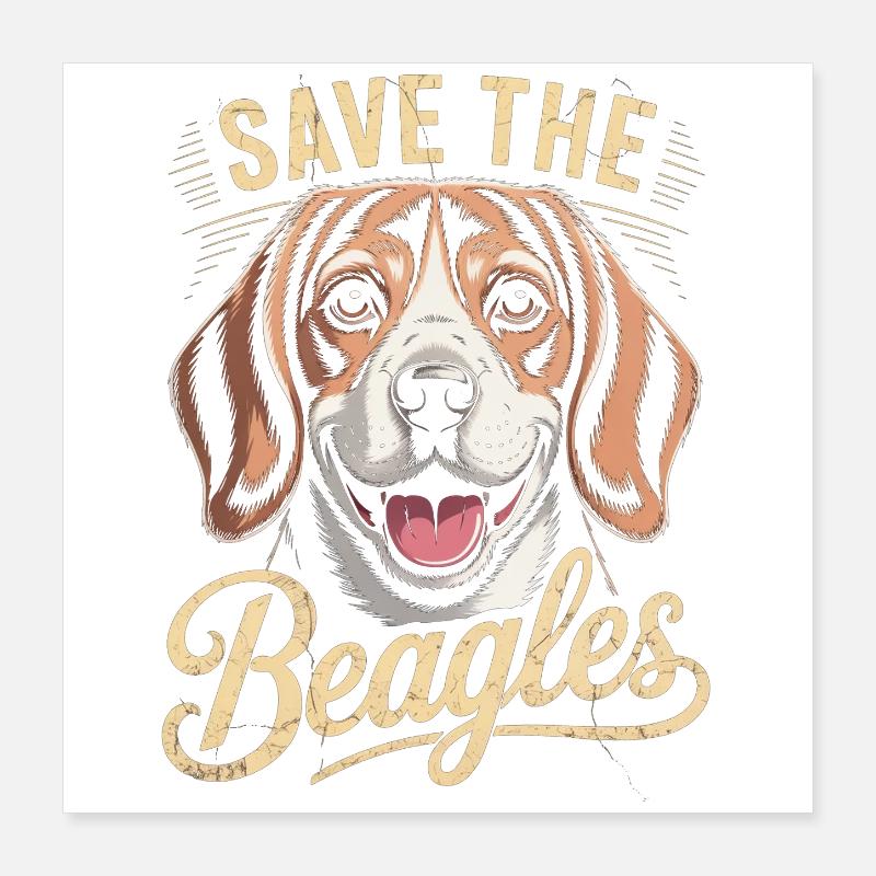 Sauvez les Beagle Poster 40 x 40 cm