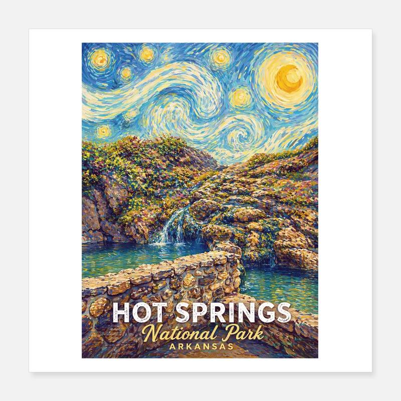 Parc national des sources chaudes Vivid Vista Poster 40 x 40 cm