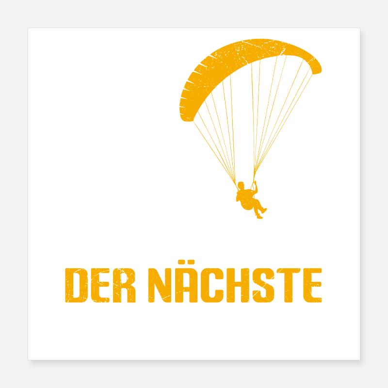 Paraglider Geschenk DER NÄCHSTE SCHRITT Poster 40x40 cm