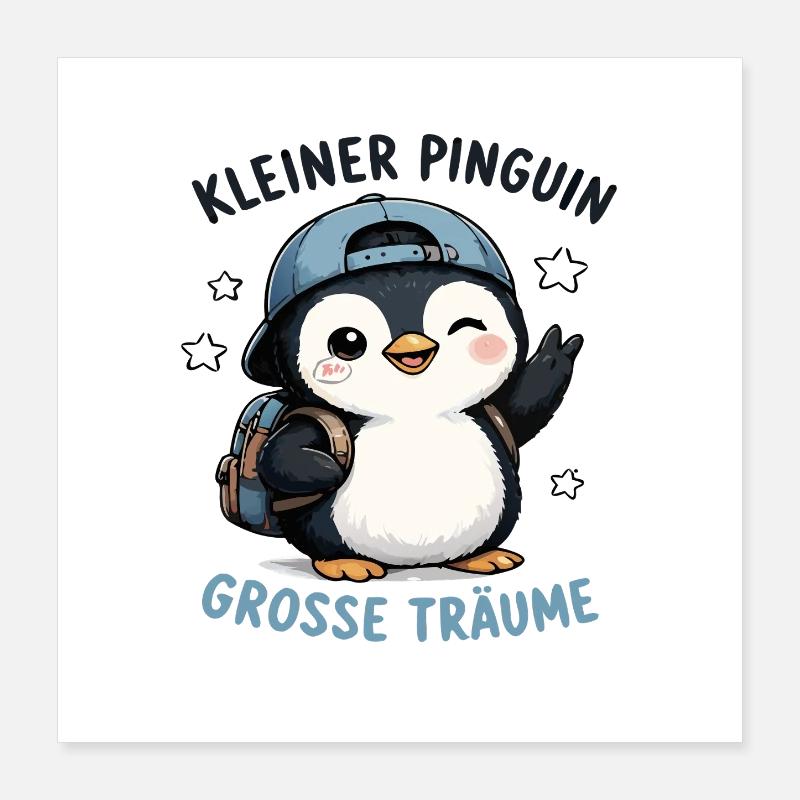 Kleiner Pinguin Poster 40x40 cm