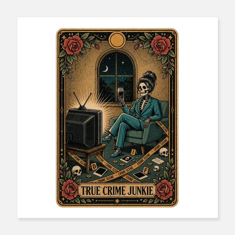 True Crime Junkie Tarot Mystère Poster 40 x 40 cm