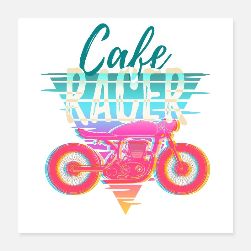Motorrad – Geschenkidee Café Racer Retro Poster 40x40 cm