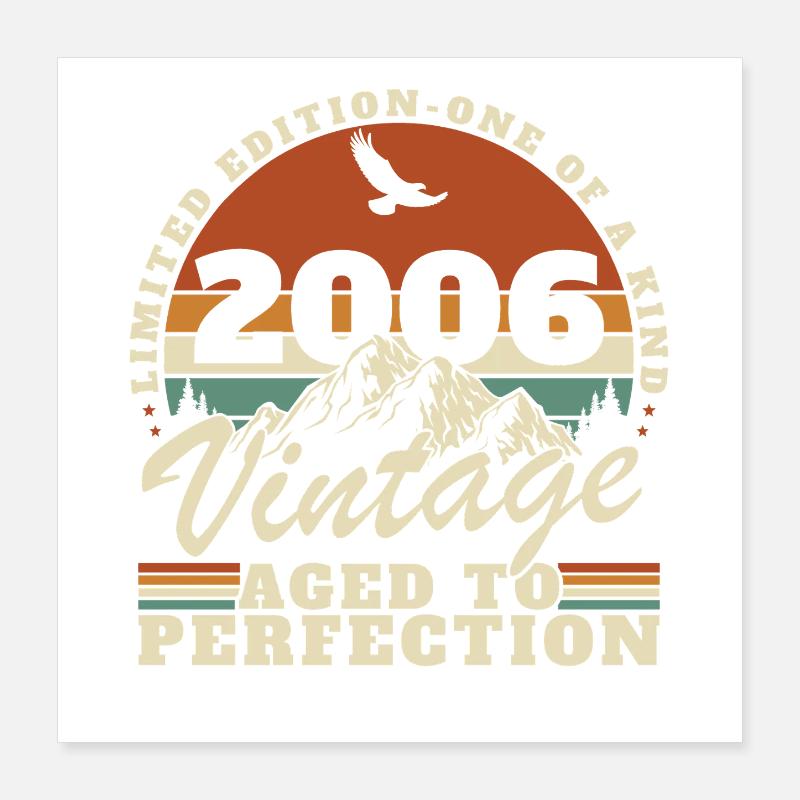 2006 Vintage Retro Geburtstagsgeschenk Poster 40x40 cm