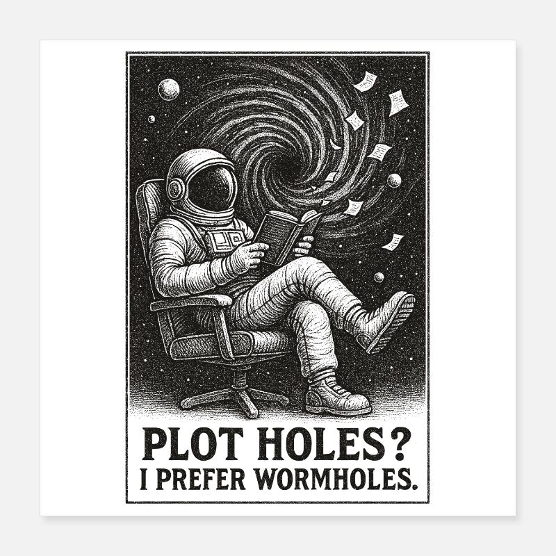 Plot holes? Dear wormholes | Sci-Fi Poster 16" x 16" (40x40 cm)