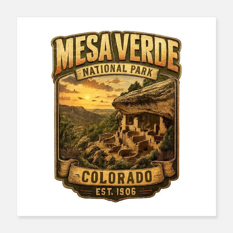 Mesa Verde National Park Signet Poster 16" x 16" (40x40 cm)