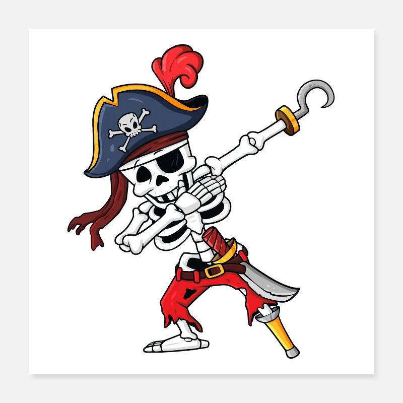 Pirate Skeleton Hook Strike Poster 16" x 16" (40x40 cm)
