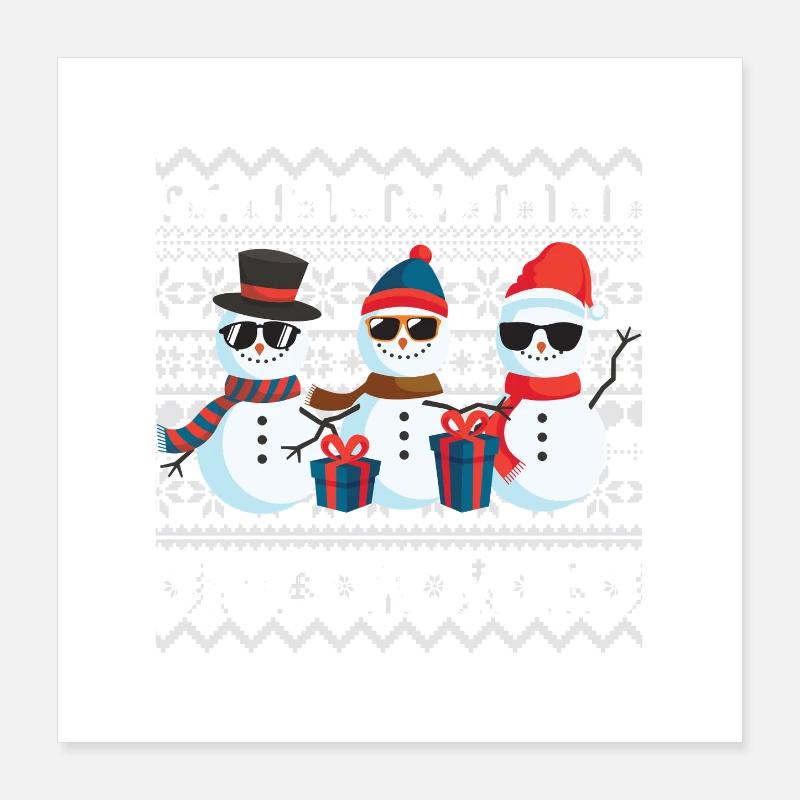 Snowmies Weihnachten Vilain Pull de Noël Poster 40 x 40 cm