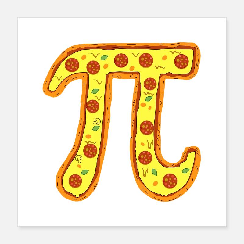 Pizza Pi Emblem Pepperoni Symbol Poster 16" x 16" (40x40 cm)