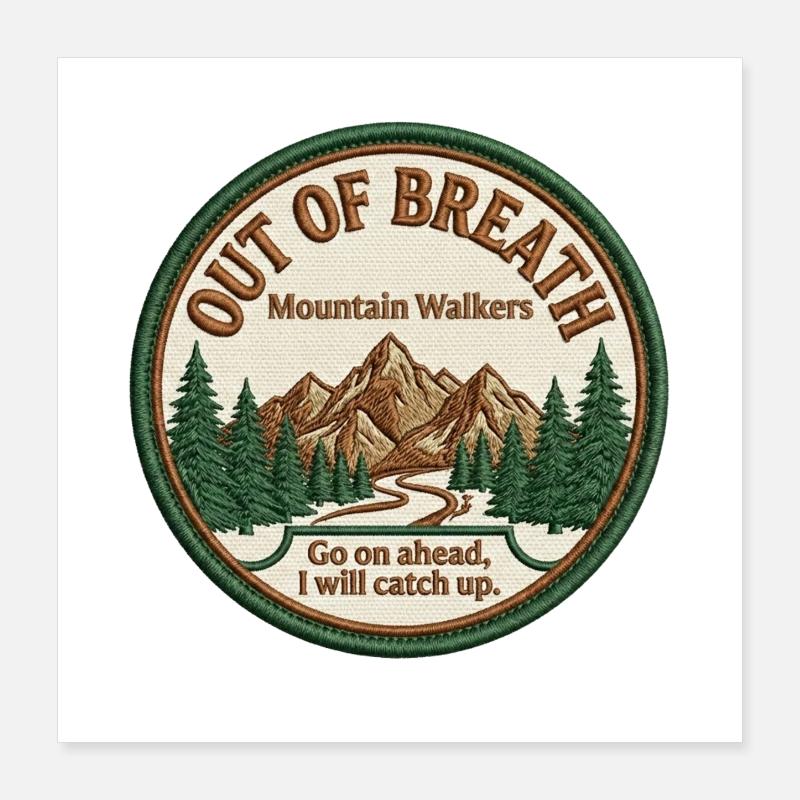 Hiking - Mountain Walkers Poster 16" x 16" (40x40 cm)