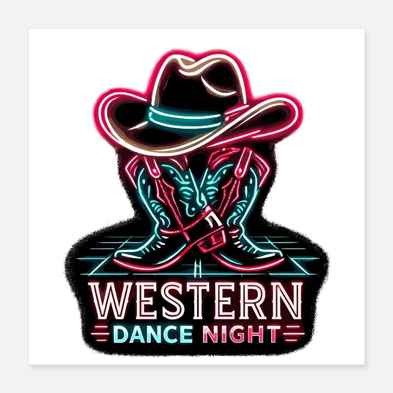 Western Dance Night Poster 16" x 16" (40x40 cm)