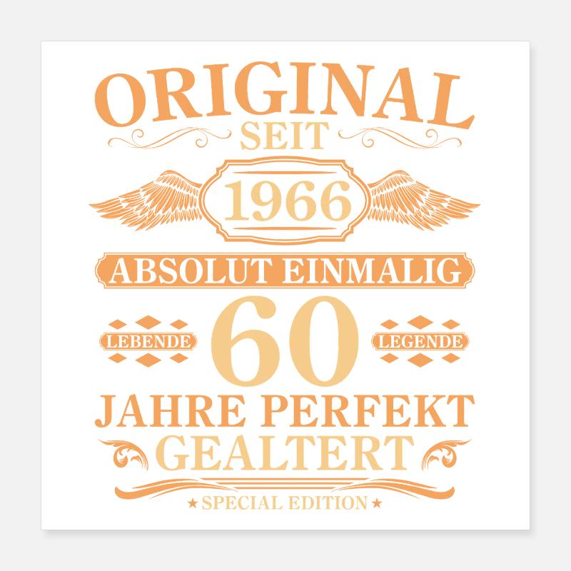 Original seit 1966 Baujahr 60. Geburtstag Poster 40x40 cm