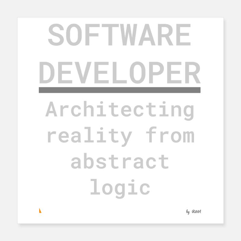 Software Developer: Logik trifft Realität Poster 40x40 cm