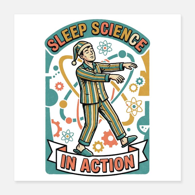 Sleep Research Active | Sleepwalking Poster 16" x 16" (40x40 cm)