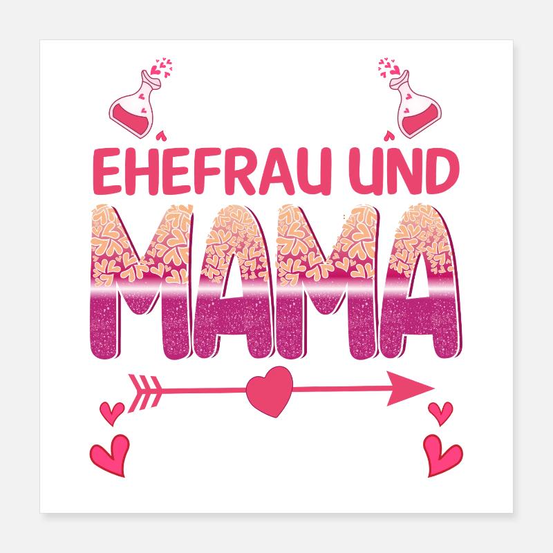Beste Ehefrau Und Mama Der Welt Poster 40x40 cm