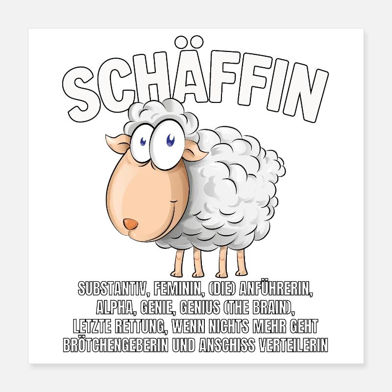 Schäffin - Alpha Schaf als Chefin Poster 40x40 cm