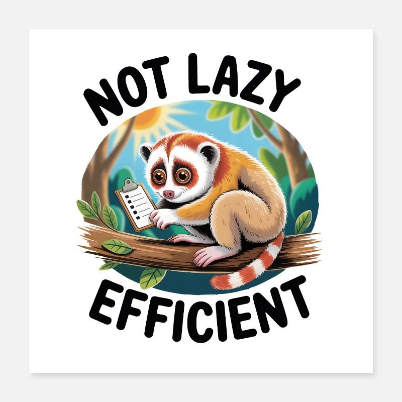 Pas paresseux | Lori prune efficace Poster 40 x 40 cm