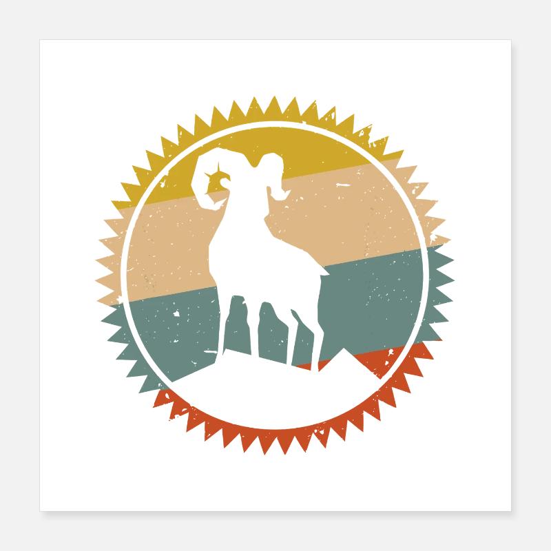 Desert Sunset Kamel Emblem Poster 40x40 cm