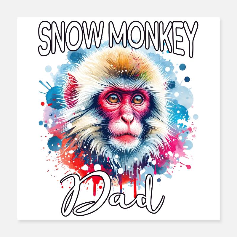 Papa Singe des Neiges Poster 40 x 40 cm
