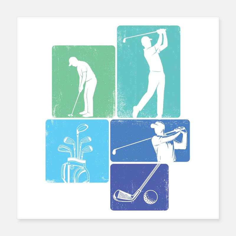 Style Fairway de parcours de golf pittoresque Poster 40 x 40 cm