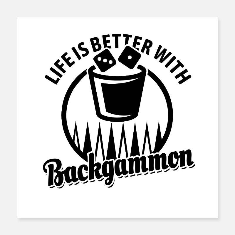 Backgammon | Board Game | Gift Poster 16" x 16" (40x40 cm)