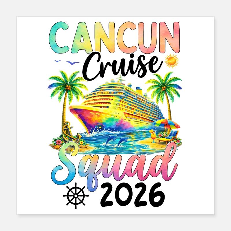 Équipe de croisière de Cancún 2026 Poster 40 x 40 cm