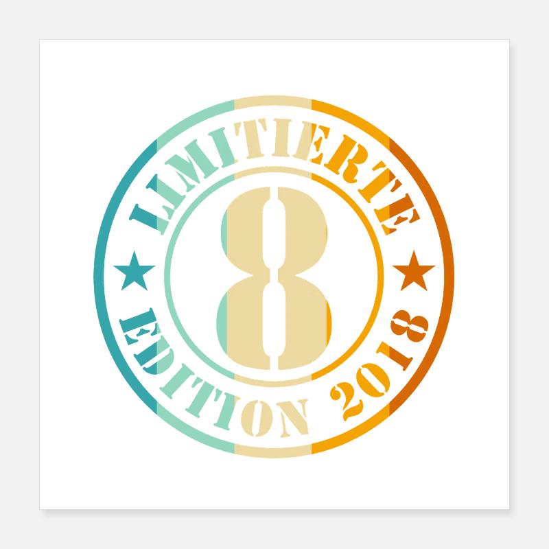 8e anniversaire, jeunes filles Poster 40 x 40 cm
