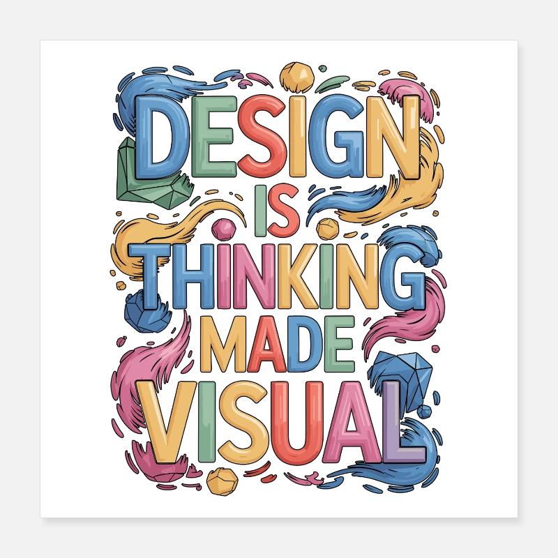 Le design graphiste est un artiste graphique pensant Poster 40 x 40 cm